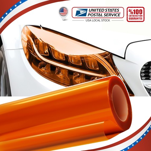 Gloss Amber orange Tint Headlight Fog Light Taillight Vinyl Film Decal ...