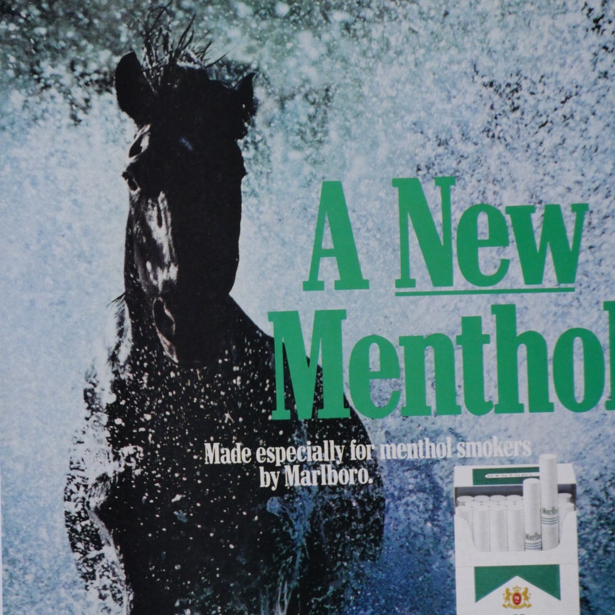 Marlboro Menthol Vintage 1988 Wild Horse Splashing Original