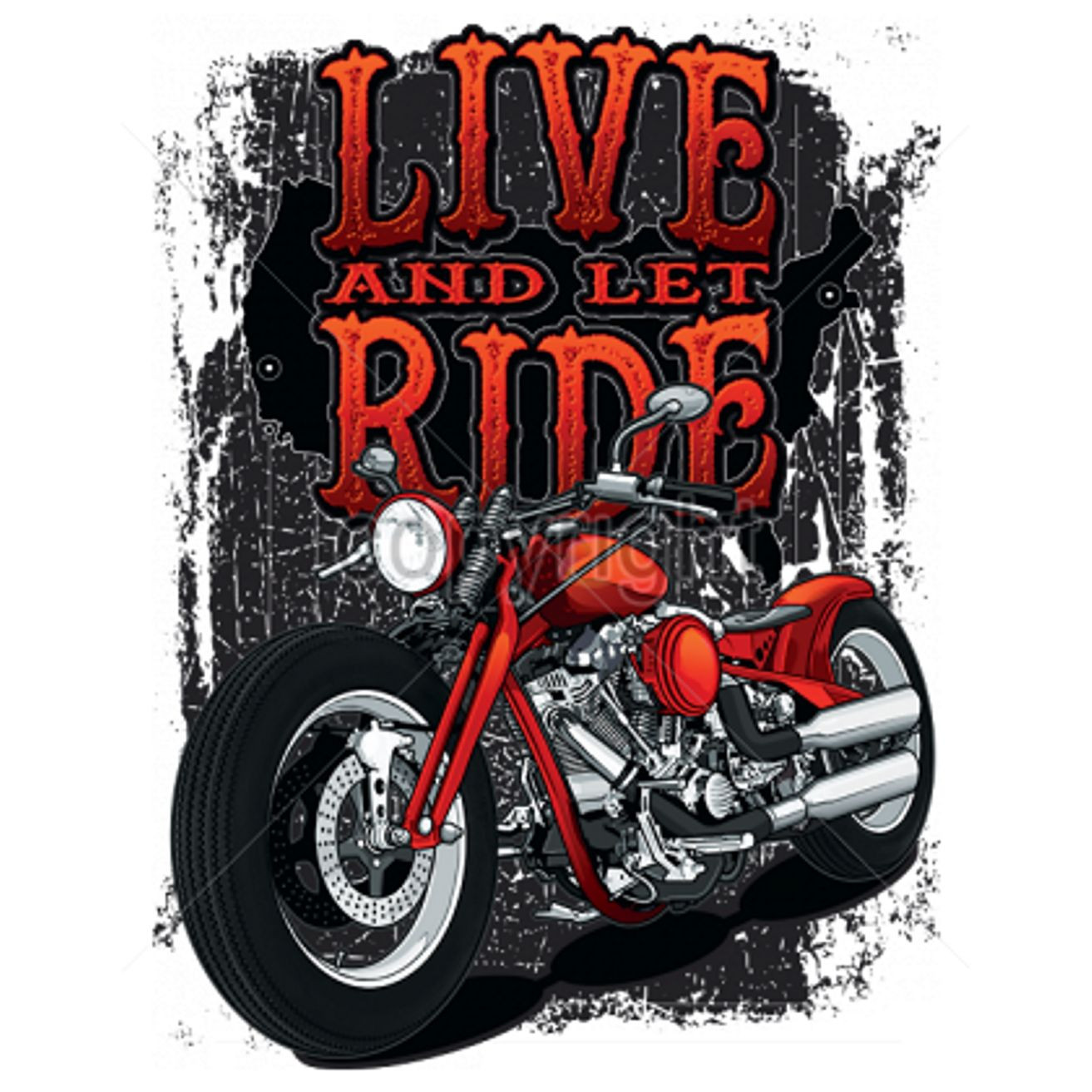 ALTRA T shirt nera chopper biker chopper & motivo oldool schoolo mode Liv And