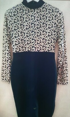 Women's Peterpan Collared Black & Cream Lacey Skater Dress Size M By Edge Street