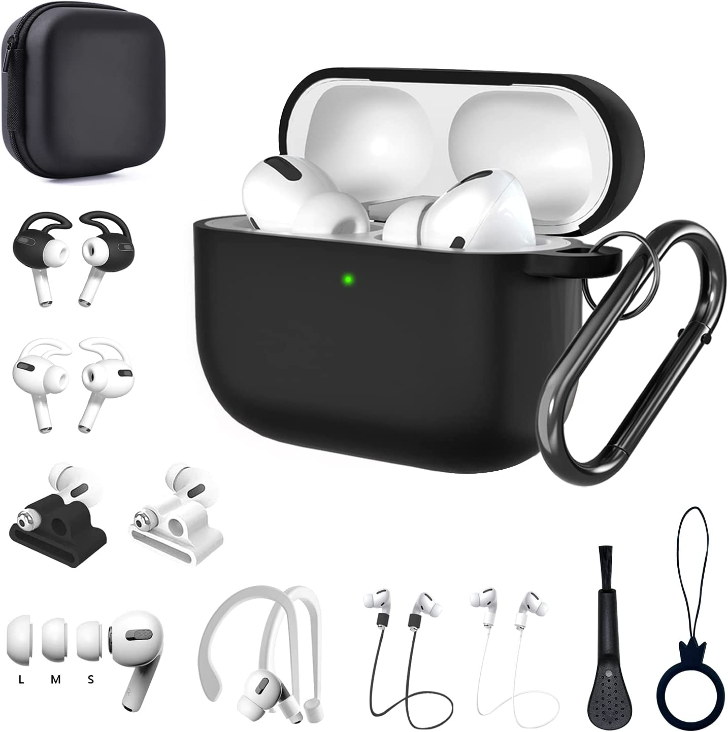 Airpods Pro Case, 15 in 1 Airpod Pro Accessories Set Kit, Silicone Anti-Lost-image