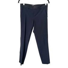 VINCE Wool Tuxedo Style Straight Leg Trouser Navy Sz 2