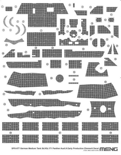 Meng Model SPS-077 - 1:35 Sd.Kfz 171 Panther Ausf. A, Zimmerit Decals - New