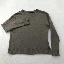 Jenni Kayne Wool Cashmere Everyday Sweater Jumper Womens L Brown Viscose Knit