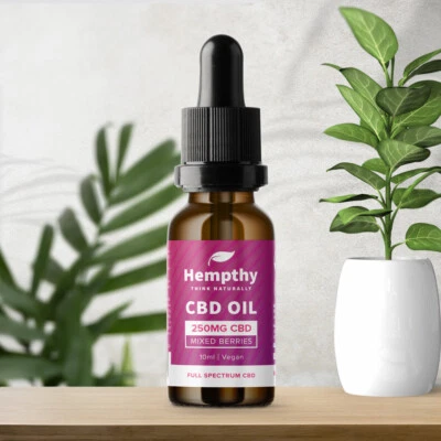 HEMPTHY CBD OIL DROPS 250mg - Full Spectrum - 10ml - Mixed Berries Flavour