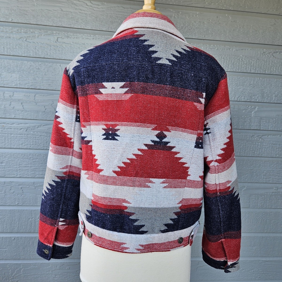 Flag and Anthem Women's Small Lined Aztec Red White Blue