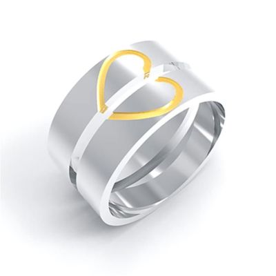 CUSTOM 925 SILVER HEART GOLD RINGS