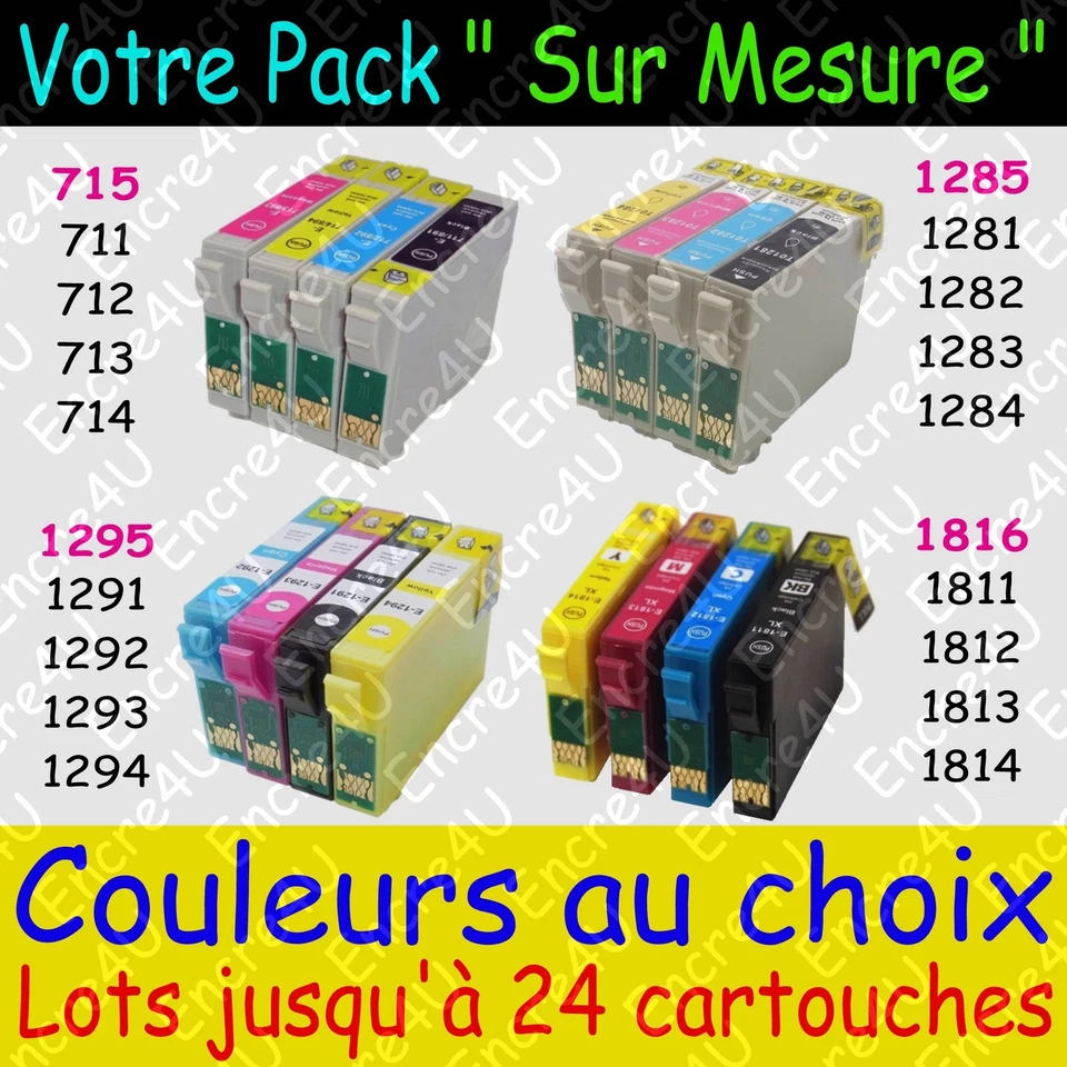 ENCRE4U Cartouches d'encres XL non OEM Epson compatibles séries 715 1285 1295 1816