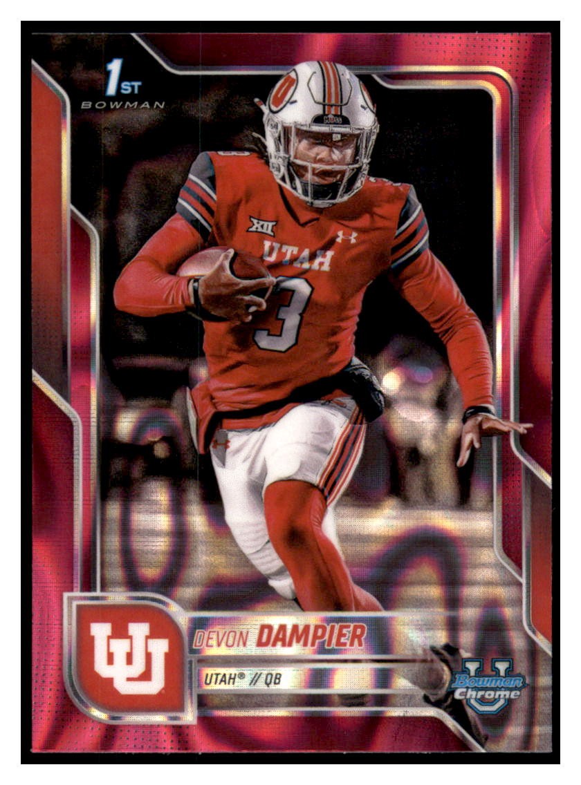 Devon Dampier 2025 Bowman Chrome University Pink Lava Refractor #3 Utah Utes