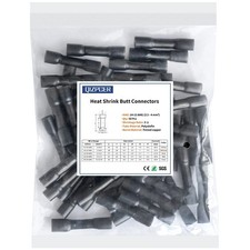 Butt Connectors Heat Shrink 50pcs 14 12AWG Black Waterproof Marine Grade Wiring