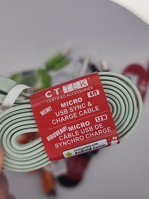 Ct Tek 3.2/4 Ft Micro USB To USB Charging Cable Lot Of 3