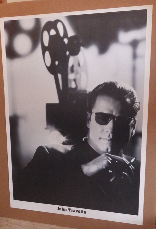 John Travolta Smoking Cig by Cinema Reel Actor Pose Pinup 25x35" NOS UK Poster