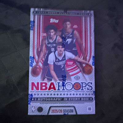 Topps NBA Hoops 2025-26 Trading Cards Hobby Box Spurs Signatures
