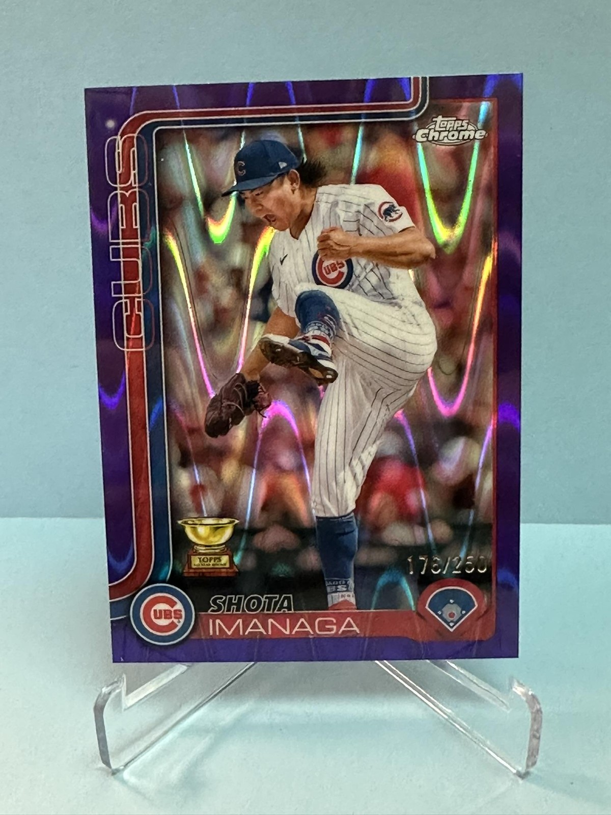 2025 Topps Chrome #149 Shota Imanaga Purple Raywave Refractors #/250