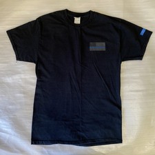 American Flag Graphic Tee Blue Black Gray Shirt Men's Medium Casual Short Sleeve