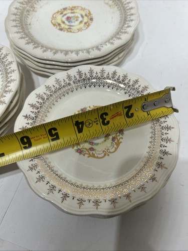 VINTAGE Partial Complete Set of French Saxon China 22KT. Gold Fine China Lot 15 - Picture 4 of 5