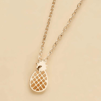 Rose Gold Pineapple Pendant Necklace Minimalist Design