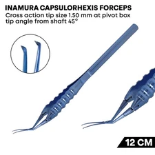 Inamura Capsulorhexis Forceps Cross Action 12 cm Titanium Ophthalmic Instruments