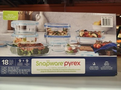 Snapware Pure Pyrex Glass 18-Piece Food Storage Set - NEW & Sealed