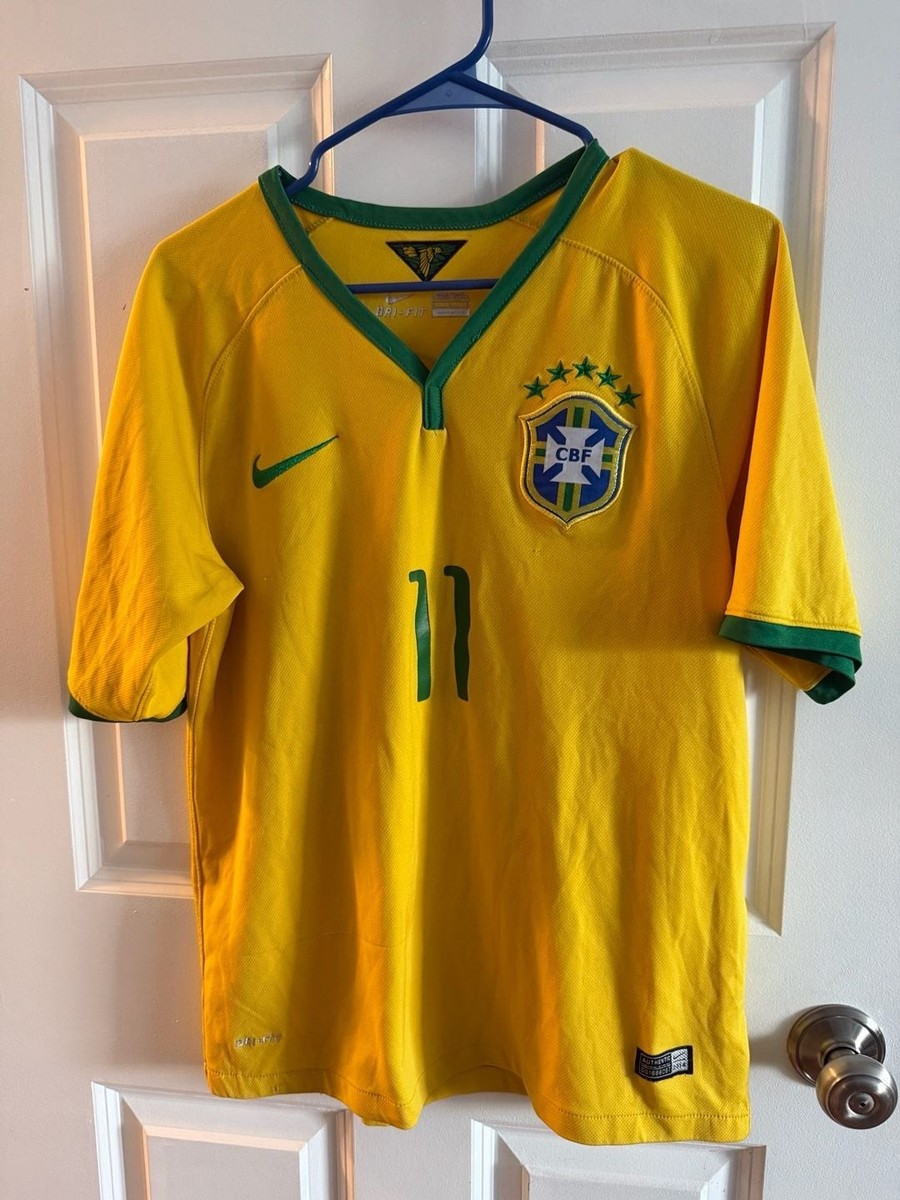 Nike Brazil 2014 World Cup Home Jersey Oscar #11 Size M | eBay