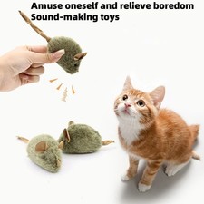Squeaky Mouse Cat Toy -Chirping Sound, Chew Proof Interactive Kitten Teaser new