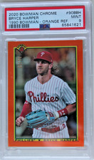 PSA 9 BRYCE HARPER 2020 Bowman Chrome '90 Orange Refractor 18/25