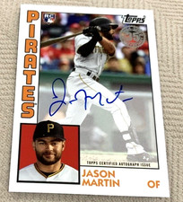 2019 Topps Update-Jason Martin Rookie Auto ‘84 #84A-JMA 35th Anniversary-Pirates