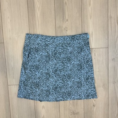 RipSkirt Skirt Large Length 2 Blue Floral A Line Stretch Travel Pockets Casual