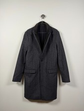 Allsaints Men's Merton Coat Wool Suede Solid Jacket L 