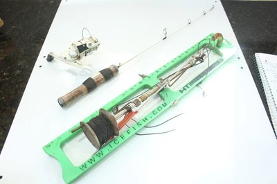 Vintage Ice Fishing Tip Up & Frabill, Rod And Reel As Is Parts Repair - Image 1 of 4