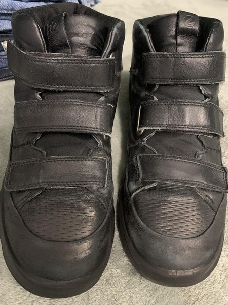 Men Ecco Boots Black Leather 40 #3RCB