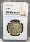 1916 P U.S. 50c Walking Liberty Half Dollar NGC XF45 ~ FIRST YEAR