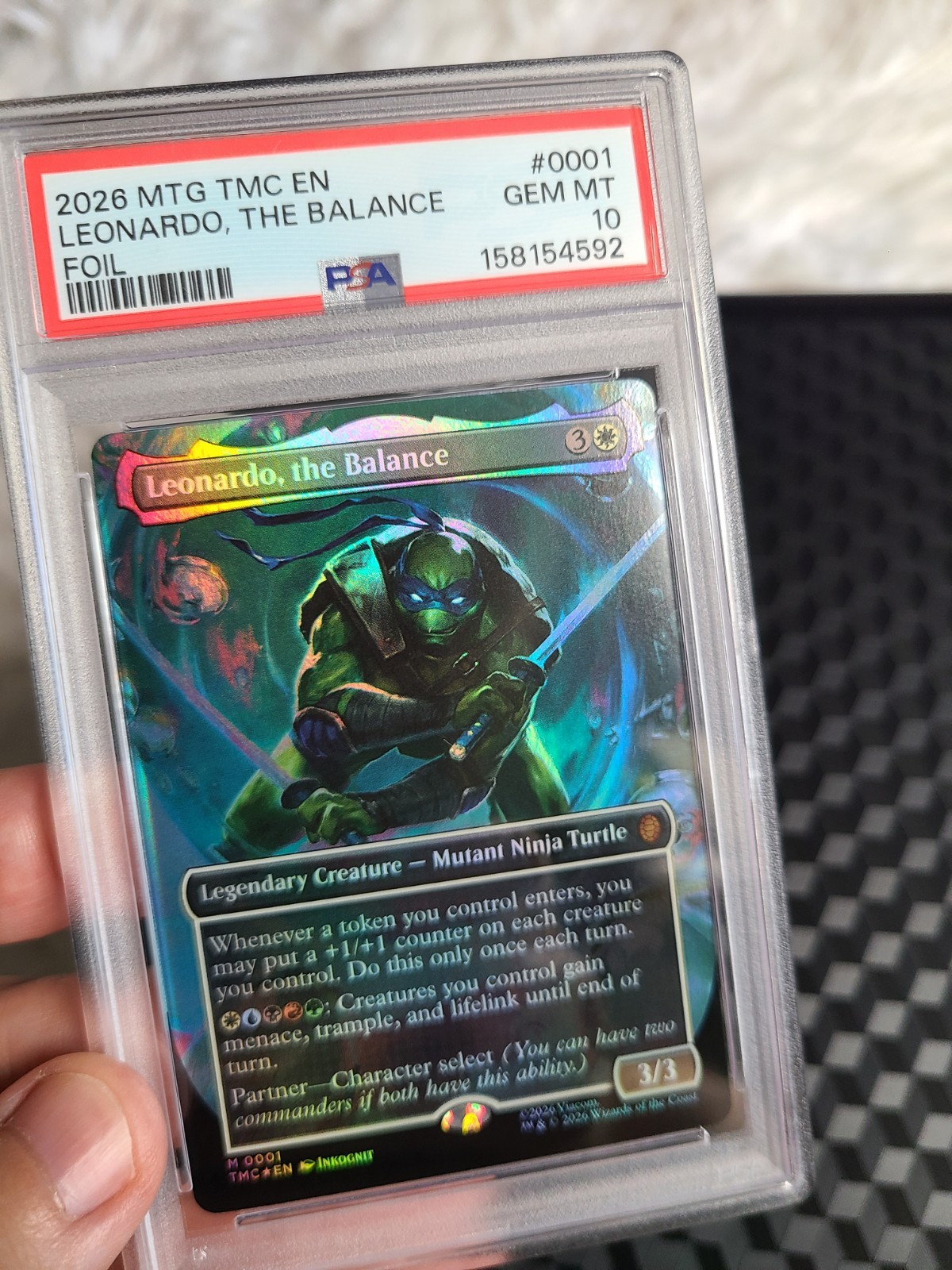 MTG FOIL Leonardo the Balance PSA 10 GEM MINT 2026 Ninja Turtles Card #0001 view 5