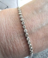 18ct white gold 3ct diamond bezel set natural diamond tennis bracelet hallmarked