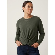 MICHAEL Michael Kors Women's Front Twist Knot Crewneck Pullover sweatshirt top
