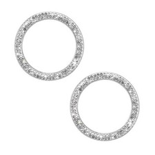 2 PCS Car Bling Engine Start Ring Decal, Crystal Double Rhinestone White, 2 PCS