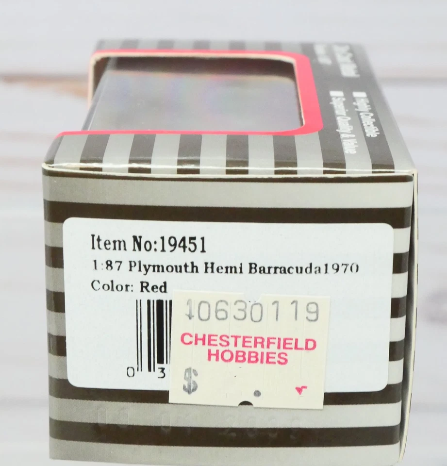 Model Power Minis 19451, 1970 Plymouth Hemi Barracuda, Red, 1/87 HO Scale - Image 3 of 3