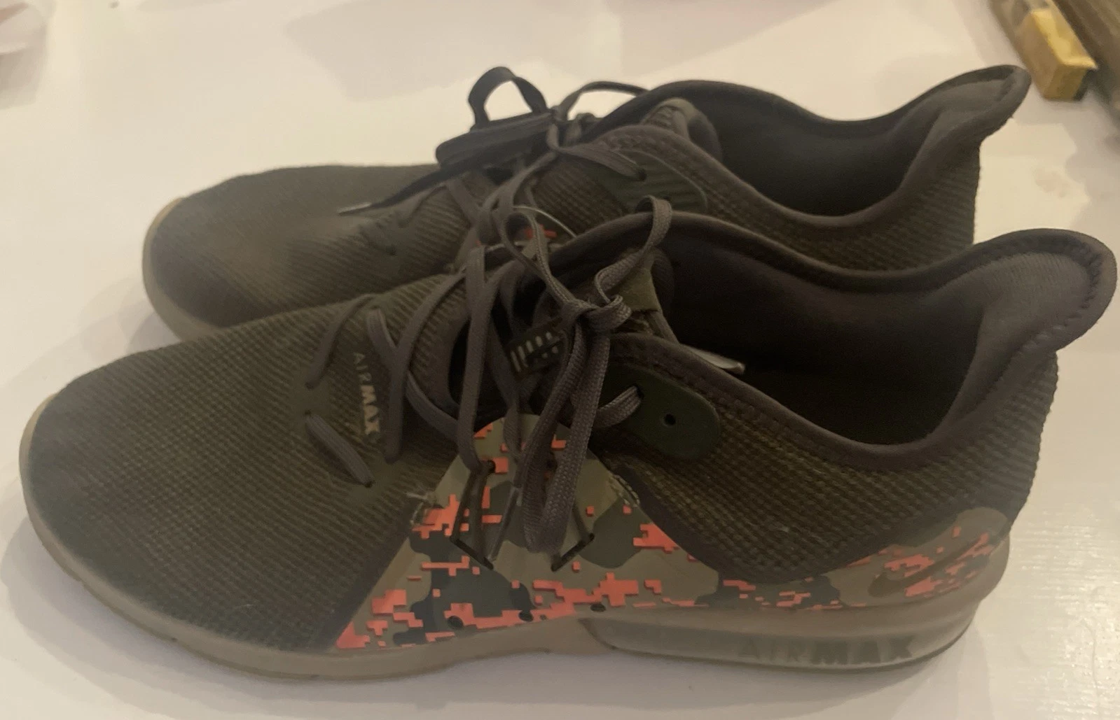 Nike Mens Size 11 Air Max Sequent 3C Olive Camo Shoes Athletic Sneakers AJ0004
