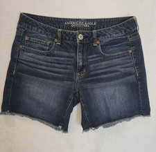 American Eagle Outfitters Dark Blue Denim Cutoff Shorts - Size 6