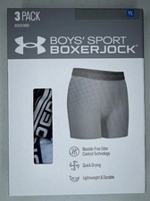 Under Armour Boys YL Sport Boxer Briefs 3Pack Quick Dry Moisture Wicking