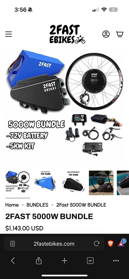 Conversion Kit 2fast 2Fast Ebikes 5000W E-Bike Conversion Kit 72V 30Ah Li-Ion Battery ...