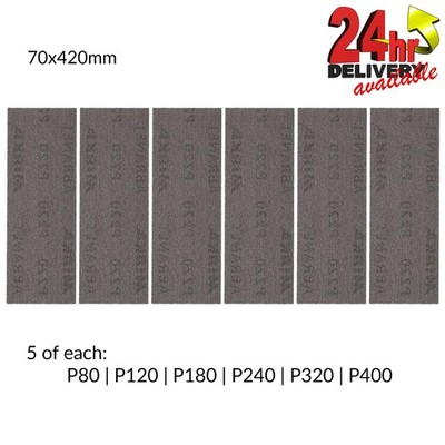 Mirka Abranet 70x420mm gemischte Körnung 30x HookNLoop staubfrei Schleifstreifen