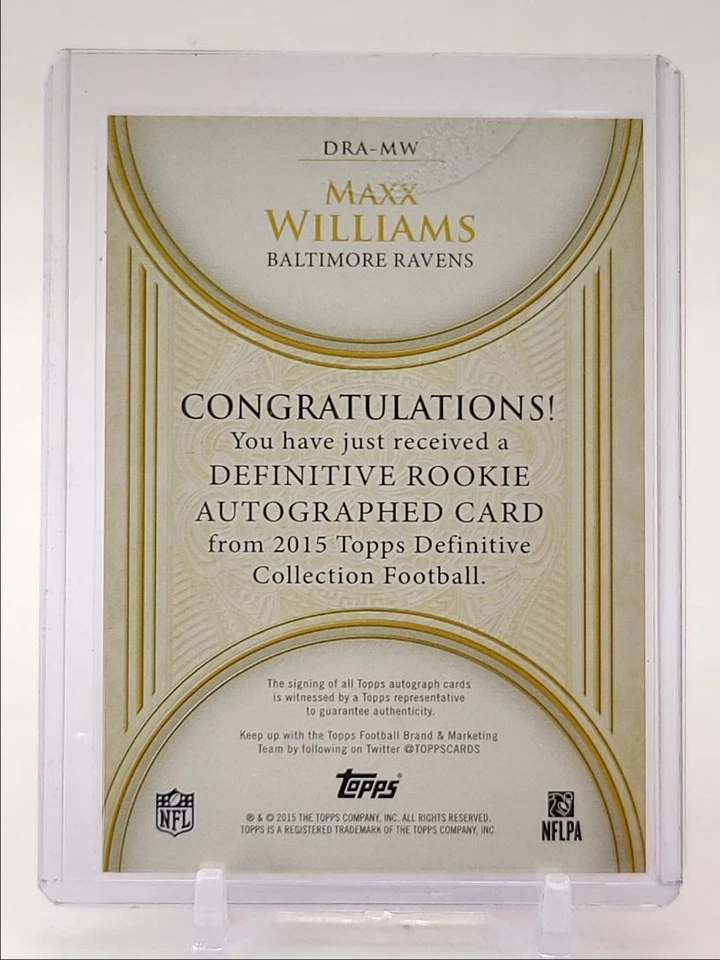 MAXX WILLIAMS 2015 TOPPS DEFINITIVE ROOKIE AUTOGRAPH RC AUTO /99 Q0333 - Image 2 of 2