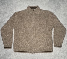 Pendleton Cardigan Grandpa Sweater Mens XL Brown 100 Wool Full Zip Knitted