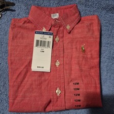 POLO RALPH LAUREN AUTHENTIC BABY BOYS BRAND NEW ORIGINAL DRESS SHIRT Sz 6M, NWT