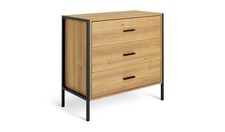 Loft Living 3 Drawer Chest Oak Storage Organiser Bedroom Furniture