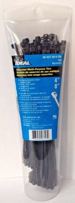Ideal B-AST-48 0-200 Assorted Multi-Purpose Ties 100-8'' 50lb. & 100-4'' 18lb.