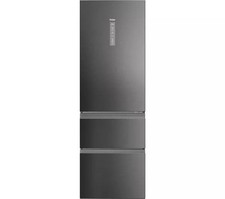 Image of Haier HTW5618ENMP 3 Door Fridge Freezer Frost Free Platinum Inox