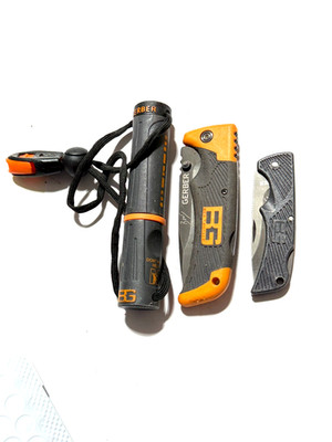 Lot of 3 Gerber Bear Grylls Pocket Knives - Survivor - Fire Starter - Compact