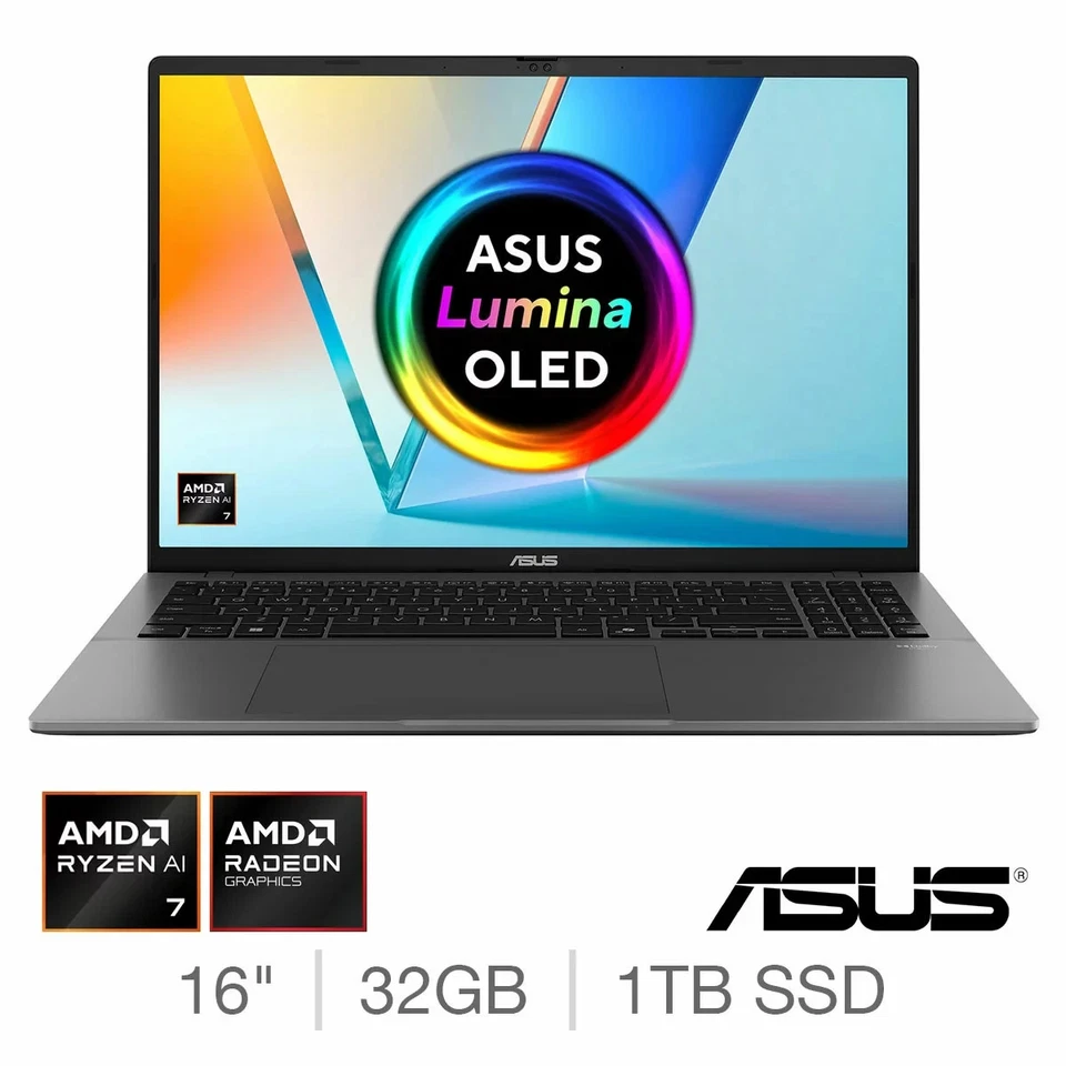 ASUS VivoBook S16 OLED 16" Laptop - AMD Ryzen AI 7 350 32GB RAM 1TB SSD - Image 2 of 4